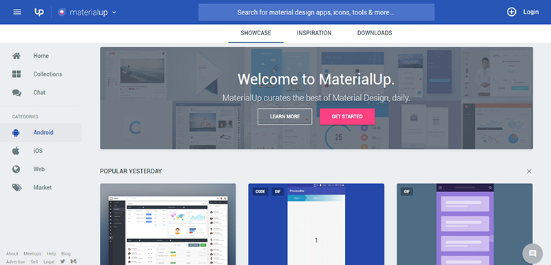 MaterialUp-HomePage
