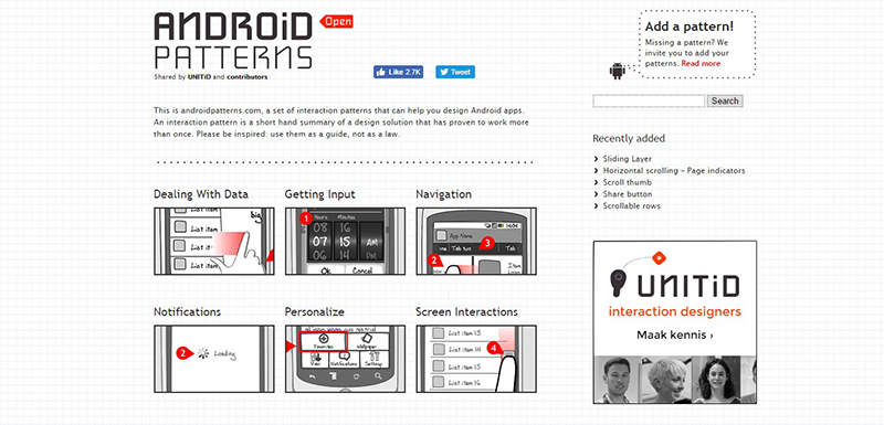 AndroidPatterns-HomePage