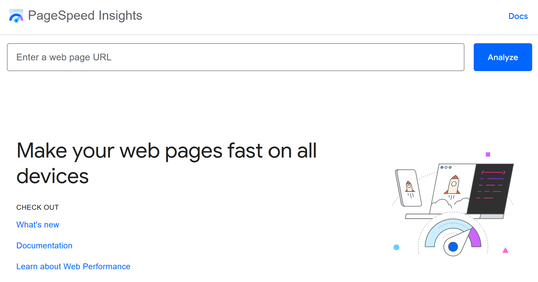 PageSpeed Insights homepage.png